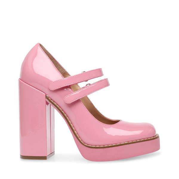 Steve Madden Twice Patent Women\'s Heels Pink | SM-385MF