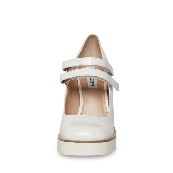 Steve Madden Twice Patent Women's Heels White | SM-402DW