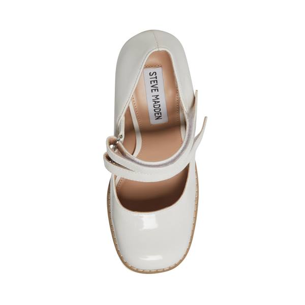 Steve Madden Twice Patent Women's Heels White | SM-402DW