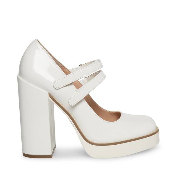 Steve Madden Twice Patent Women's Heels White | SM-402DW