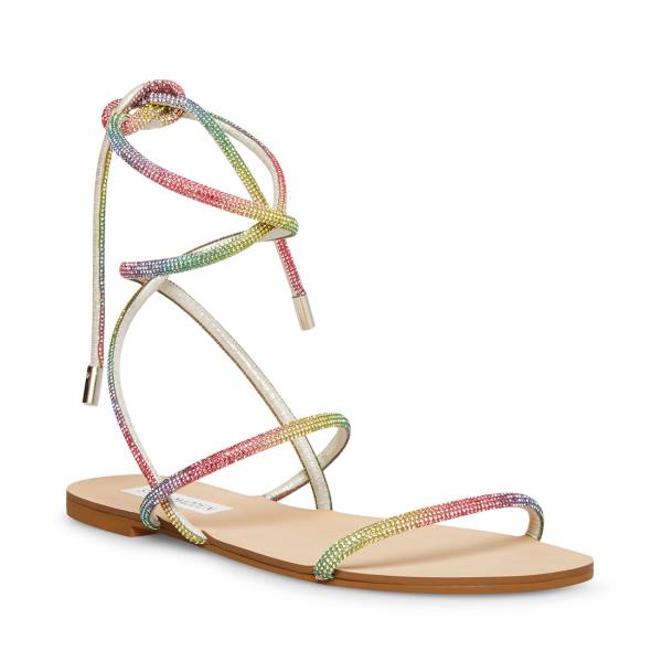 Steve Madden Twirl-r Rainbow Women's Sandals Multicolor | SM-148JK