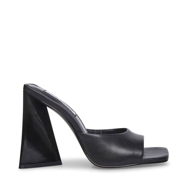 Steve Madden Twists Leather Women\'s Heels Black | SM-965VJ