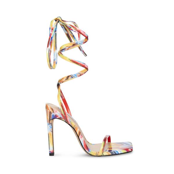 Steve Madden Uplift Women\'s Heels Yellow Multicolor | SM-862BA