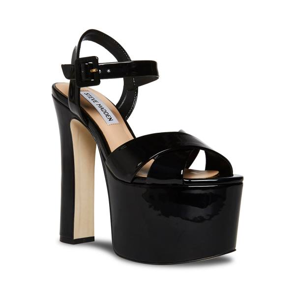 Steve Madden Vaida Patent Women's Heels Black | SM-568PR