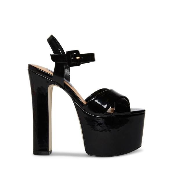 Steve Madden Vaida Patent Women\'s Heels Black | SM-568PR