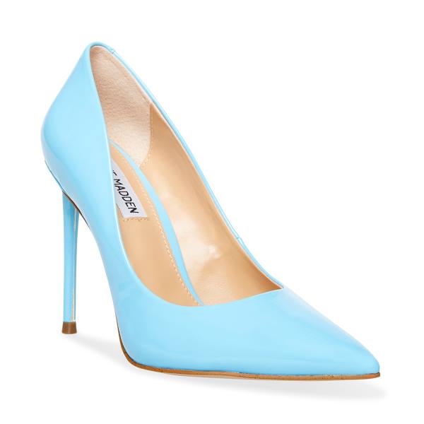 Steve Madden Vala Baby Patent Women's Heels Blue | SM-921BC