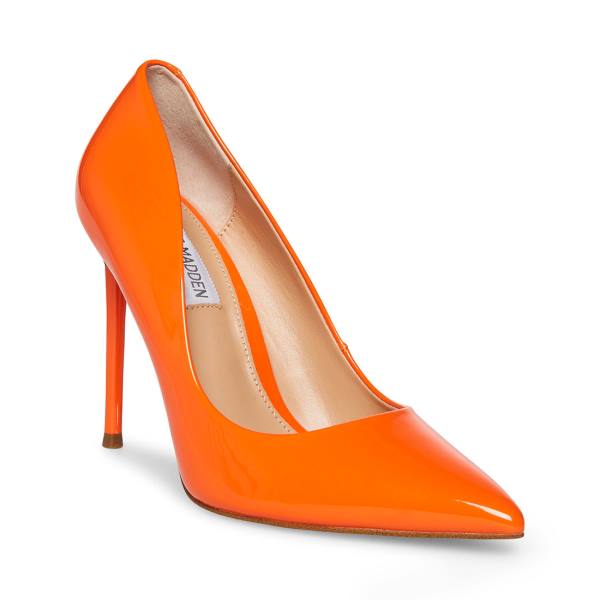 Steve Madden Vala Patent Women's Heels Orange | SM-821WF