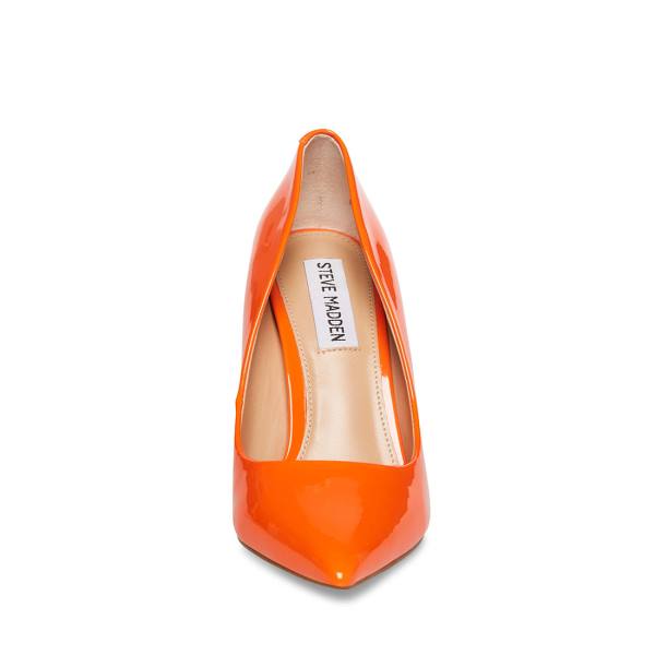 Steve Madden Vala Patent Women's Heels Orange | SM-821WF