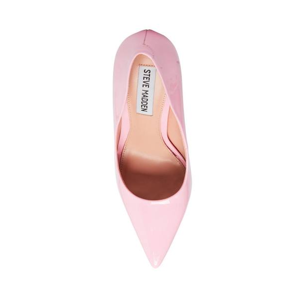 Steve Madden Vala Patent Women's Heels Pink | SM-526CQ