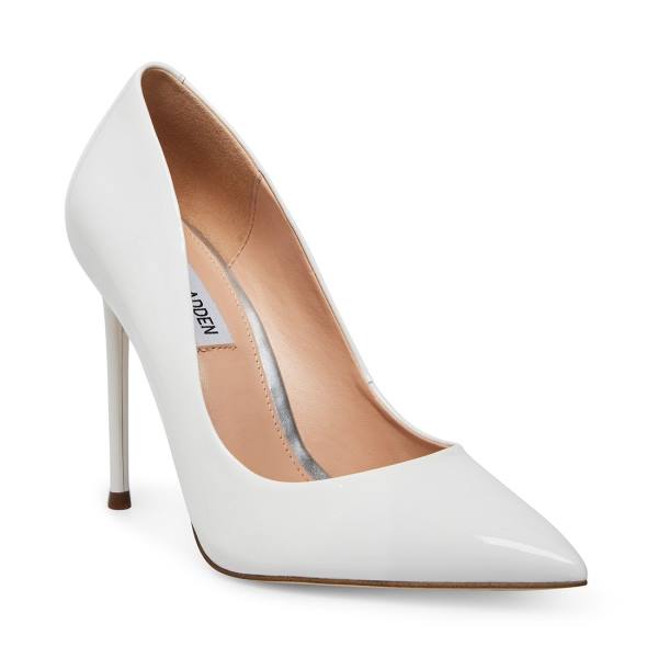 Steve Madden Vala Patent Women's Heels White | SM-761UQ