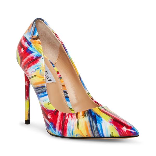 Steve Madden Vala Women's Heels Yellow Multicolor | SM-651CR