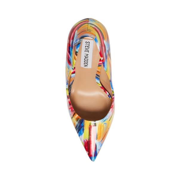 Steve Madden Vala Women's Heels Yellow Multicolor | SM-651CR