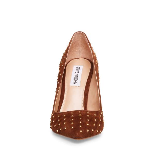 Steve Madden Valarie Cognac Women's Heels Brown | SM-849LO