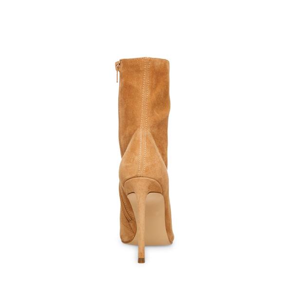 Steve Madden Valency Camel Suede Women's Booties Brown | SM-526YS