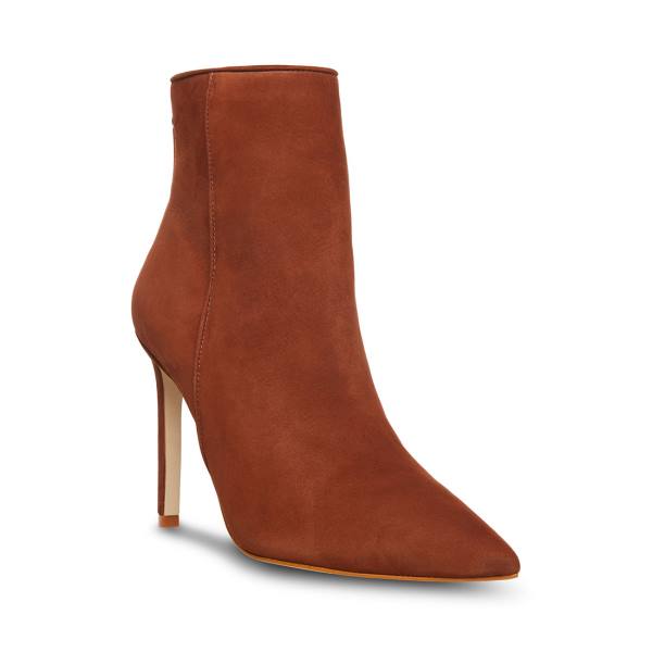 Steve Madden Vangle Nubuck Women's Booties Brown | SM-728XQ