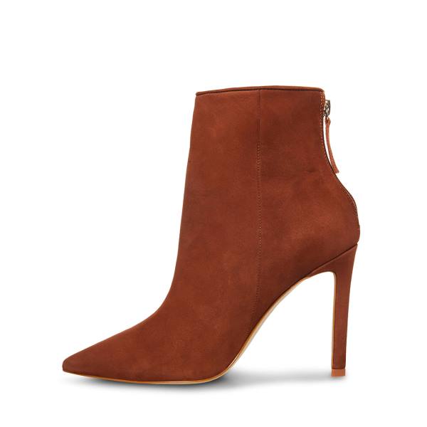 Steve Madden Vangle Nubuck Women's Booties Brown | SM-728XQ