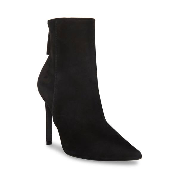 Steve Madden Vangle Nubuck Women's Booties Black | SM-784LA