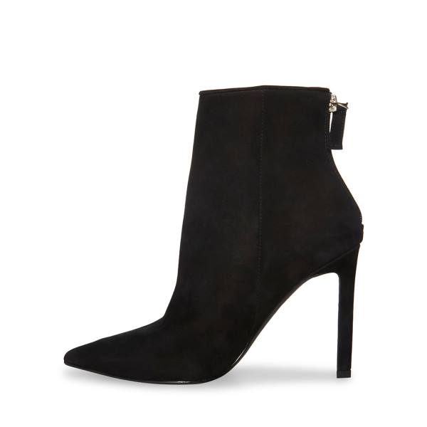 Steve Madden Vangle Nubuck Women's Booties Black | SM-784LA