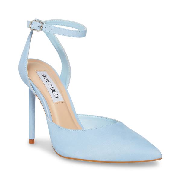 Steve Madden Vase Nubuck Women's Heels Blue | SM-625IW