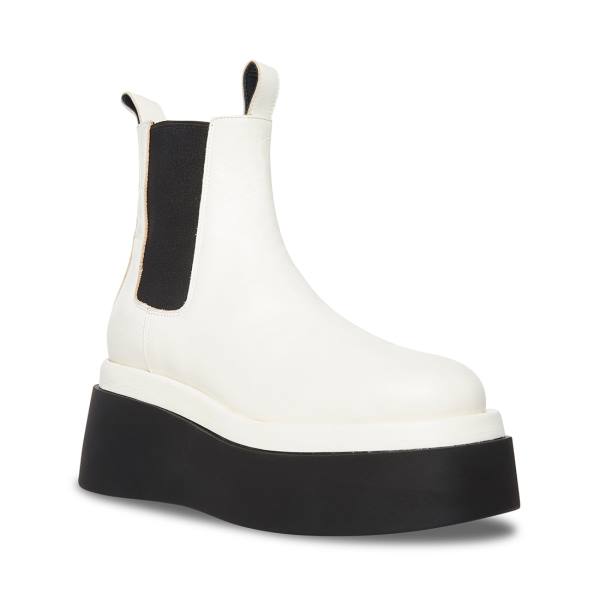 Steve Madden Versus Leather Women's Booties White | SM-435XG