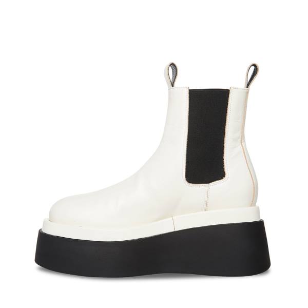 Steve Madden Versus Leather Women's Booties White | SM-435XG