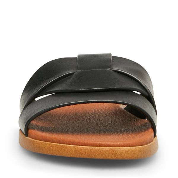 Steve Madden Vivien Leather Women's Sandals Black | SM-635XD