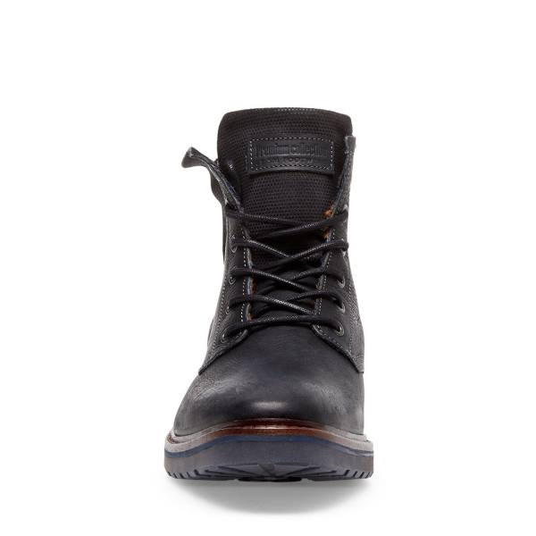 Steve Madden Wellington Leather Men's Boots Black | SM-013KW