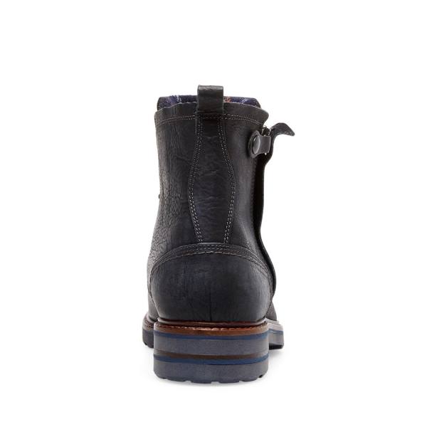 Steve Madden Wellington Leather Men's Boots Black | SM-013KW