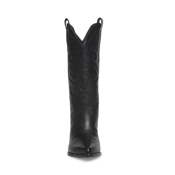 Steve Madden West Leather Women's Boots Black | SM-309ZP