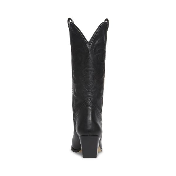 Steve Madden West Leather Women's Boots Black | SM-309ZP