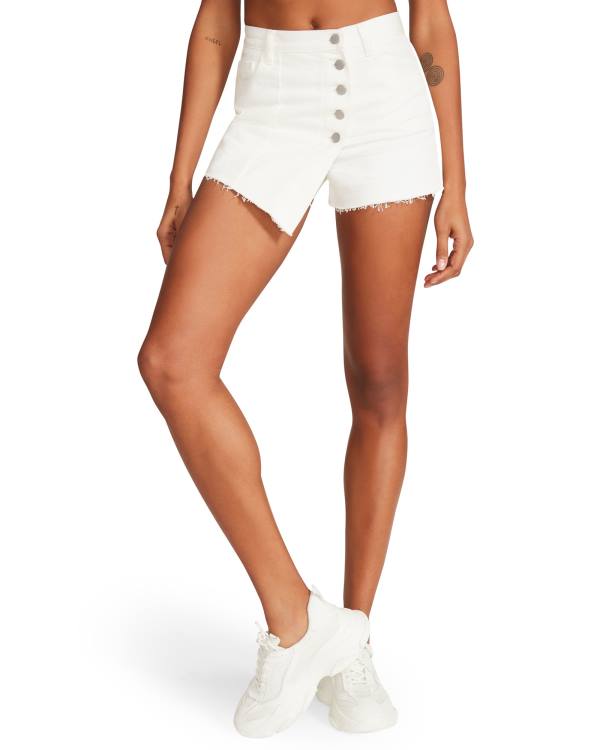 Steve Madden White Denim Skort Women's Shorts White | SM-649UO