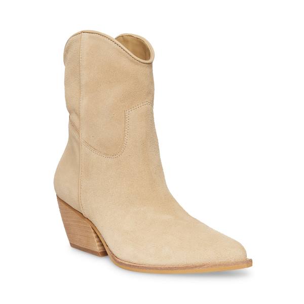 Steve Madden Wolfer Tan Suede Women's Booties Brown | SM-705HW