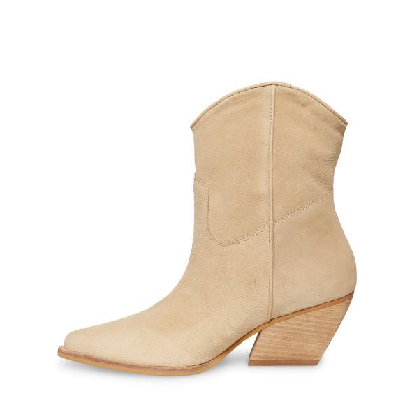 Steve Madden Wolfer Tan Suede Women's Booties Brown | SM-705HW