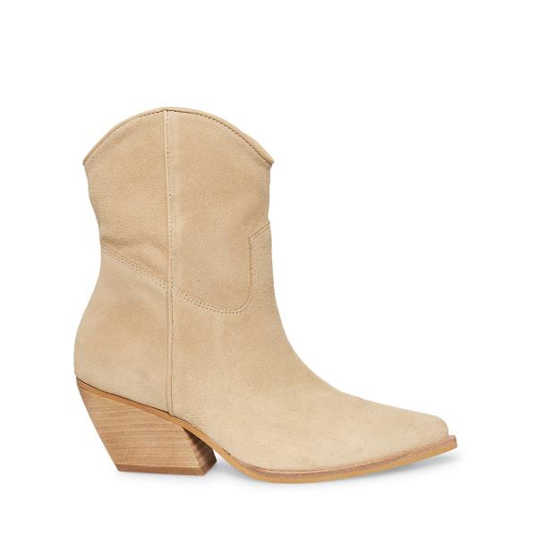 Steve Madden Wolfer Tan Suede Women\'s Booties Brown | SM-705HW