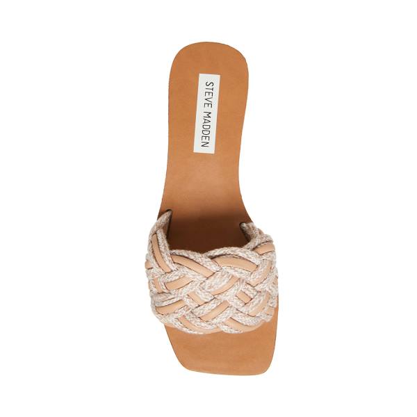 Steve Madden Zorya Natural Women's Sandals Beige | SM-972SW