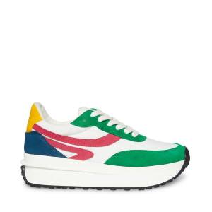 Steve Madden Actions Women's Sneakers Green Multicolor | SM-032MW