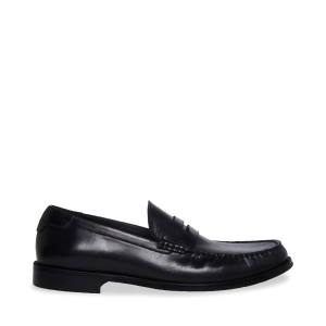 Steve Madden Adan Leather Men's Dress Shoes Black | SM-579DP