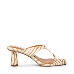 Steve Madden Alexina Tan Pony Women's Heels Brown White | SM-072TC