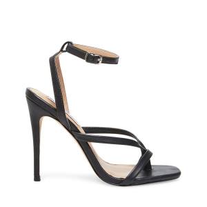 Steve Madden Amada Leather Women's Heels Black | SM-213UD