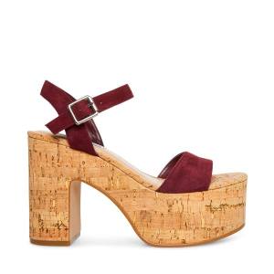 Steve Madden Amarissa Burgundy Suede Women's Heels Burgundy | SM-713EV