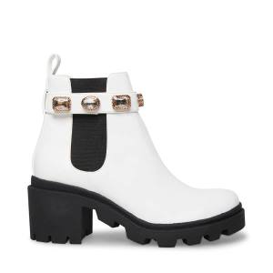 Steve Madden Amulet Women's Booties White | SM-913KV