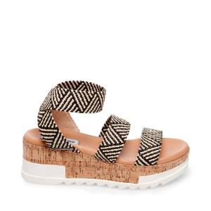 Steve Madden Bandi Tan Women's Sandals Black / Brown | SM-082CE