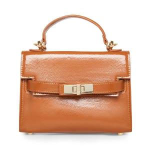 Steve Madden Bdignify Cognac Patent Women's Crossbody Bags Brown | SM-318JF