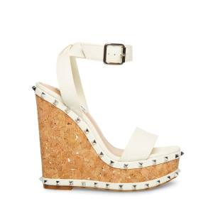 Steve Madden Behati Bone Women's Sandals Beige | SM-378QF