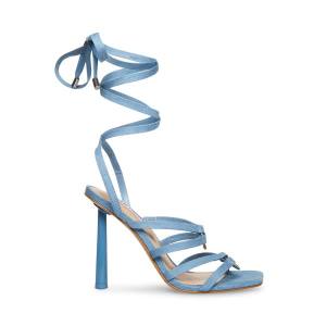 Steve Madden Bella Denim Fabric Women's Heels Blue | SM-358AE