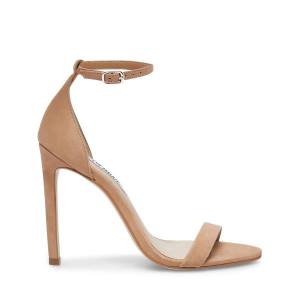 Steve Madden Brandie Camel Nubuck Women's Heels Brown | SM-539WP