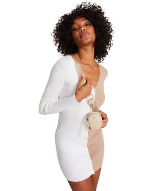 Steve Madden Button Up Sweater Women's Dress Beige | SM-709MC