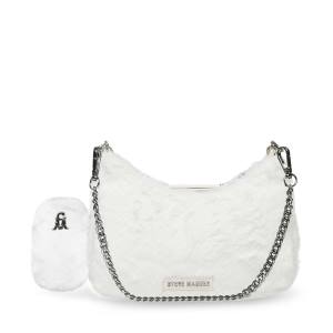 Steve Madden Bvital Faux Fur Women's Shoulder Bags White | SM-275LQ