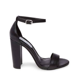 Steve Madden Carrson Leather Women's Heels Black | SM-528MF