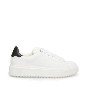 Steve Madden Catcher Women's Sneakers White Black | SM-294BZ